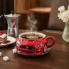 Kreative Auto-förmige Kaffeetasse aus Edelstahl, handgefertigt, Neuheit, Wasserbecher, Haushalt, Büro, Kaffeetassen, Geschenke für Autoliebhaber 3