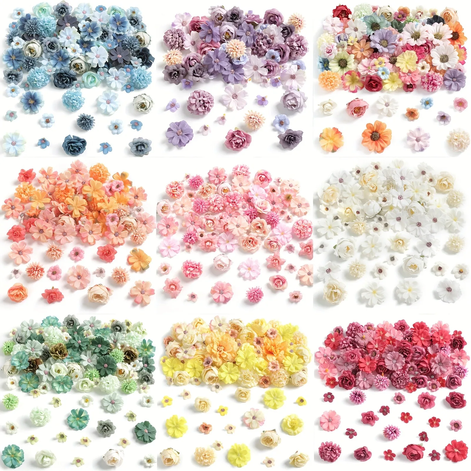 60 Stück künstliche Blumen Kopf Seide Rose gefälschte Blumen Home Decor Party Supplies Hochzeit Dekoration Handwerk Geschenke Kranz Zubehör