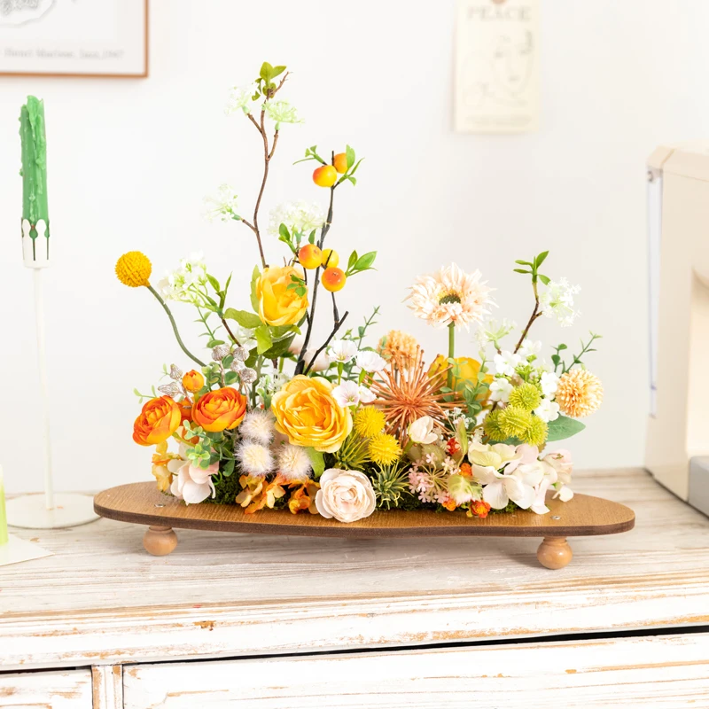 Frühling künstliche Blumen Arrangement Herzstück Home Office Dekor gefälschte Blumen Hochzeit Party Display Requisiten Geschenke für Frauen 1