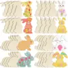 10 teile/satz Unvollendete Holz Osterhase Kaninchen Ornament Kinder DIY Holz Malerei Graffiti Holz Handwerk Kinder Ostern Party Geschenk