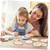 10 Stück unlackierte Holzstücke mit Cartoon-Blumenmuster, unlackierte Holzausschnitte für DIY-Handwerk, Frühlings- und Sommerdekoration 3