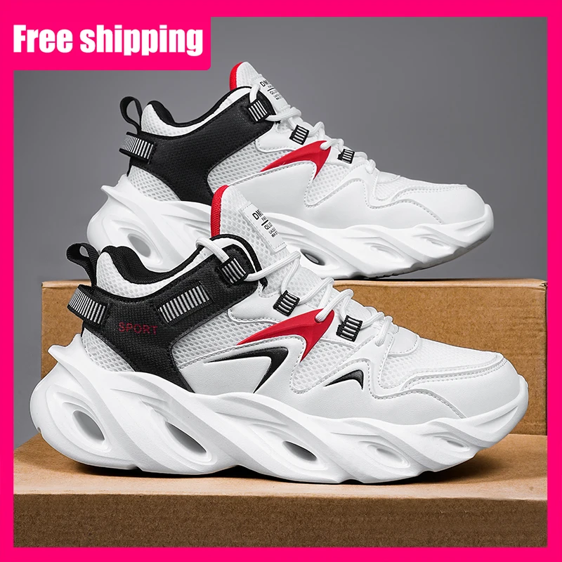 Herren-Sportschuhe, Mesh-Schnürschuhe, rutschfest, verschleißfest, Laufschuhe, vielseitig, weiche, dicke Sohle, Rebound-Fitness-Trainingsschuhe 3