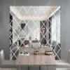 10/17/32/58 Stück 3D Diamanten Spiegelaufkleber Acryl Dreiecke Selbstklebende DIY Wandspiegel-Aufkleber für Wohnzimmer Heim-Dekoration