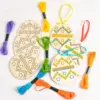 Unvollendetes Oster-Kreuzstich-Set aus Holz, Osterhasen-Ei, Holzornament, Kunsthandwerk, Kinderparty, Ostern, Aktivität, DIY-Stickset 3