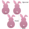 4 Stücke Messer Gabeln Kaninchen Kaninchen Taschen Bunte Vlies Tasche für Frohe Ostern Home Party Decor Messer Gabeln Halter Kinder Geschenke 5
