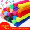 100/50 Stück Chenille-Stiele, 22 Farben, Chenille-Pfeifenreiniger, Stiele für Kinder, Kunst- und Bastelprojekte und Dekorationen (6 mm x 30,5 cm)