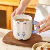Disney Tier-Keramikbecher, hitzebeständig, für Kaffee, Frühstück, Milch, Haferflocken, mit Henkel, großes Fassungsvermögen, Relief-Paarbecher, Geschenk 4