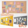 1-4PCS Filz Wand Aufkleber Schule Arbeiten Display Pinnwand Büro Foto Wand Hause Wohnzimmer TV Hintergrund Wand dekoration