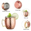 Moskauer Mule-Becher, Kaffeetasse, Bar, Trinkgeschirr, Champagner-Tasse, Cocktail-Weinbecher, Edelstahl, gehämmerter, verkupferter Bierbecher 4