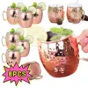 8/1 stücke Moskau Mule Becher Cocktail Wein Tasse Edelstahl Gehämmerte Kupfer Überzogene Bier Tasse Kaffee Tasse für Ramadan bar Drink 1