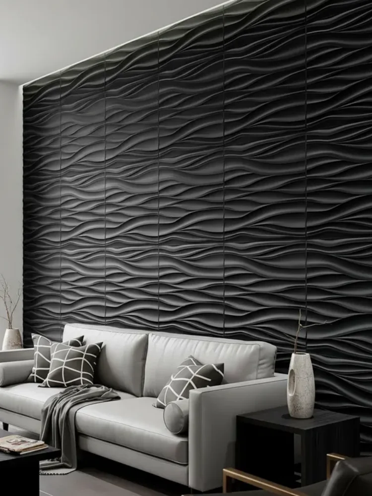 20 Stück 3D-Wandpaneele, 30 x 30 cm, Innenwanddekoration für Wohnzimmer, Schlafzimmer, Hotel, Büro, Wandbild, Fliesen-Panel-Form, 3D-Wandaufkleber 4