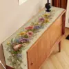 1 Stück Frühlings-Oster-Tischläufer mit Blumenmuster, Leinen, 2D-Druck, Niedliches Geschenk für Esstisch, Küche, Wohnzimmer-Dekoration