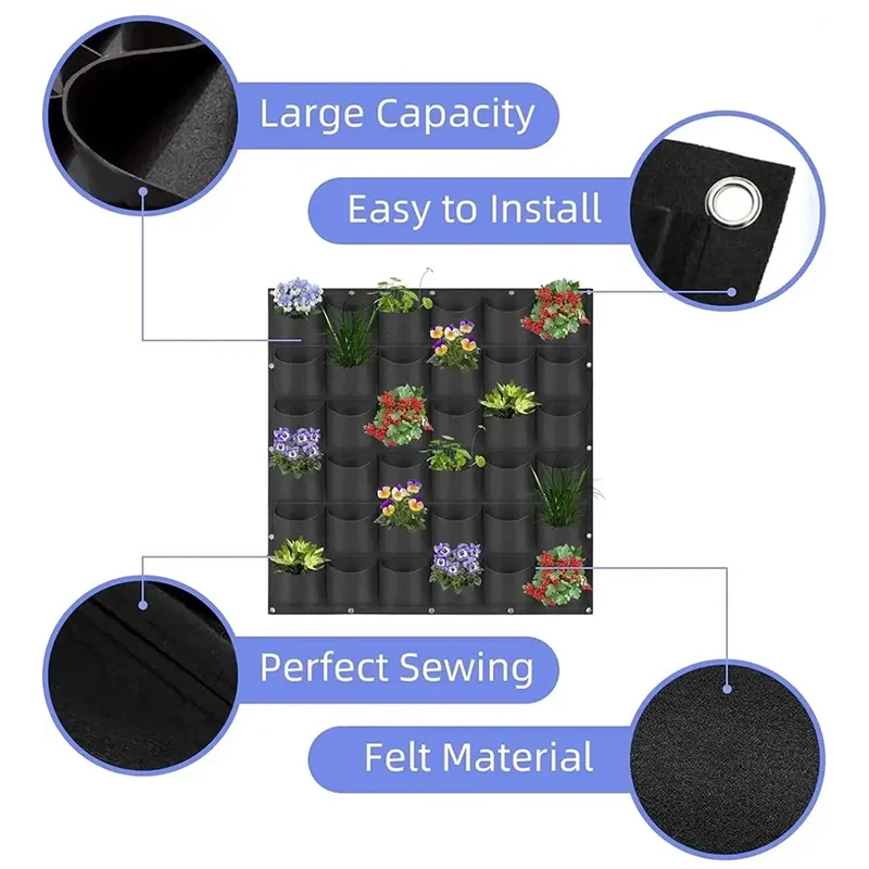Wandbehang Pflanztasche Mehrere Taschen Wachsen Tasche Pflanzer Vertikale Garten Gemüse Wohnzimmer Bonsai Blume Blumentopf Home Supply 2