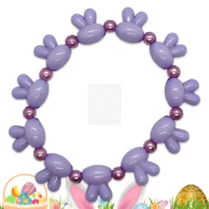 Osterarmband mit lila Hasenperlen