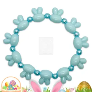 Osterarmband mit hellblauen Hasenperlen