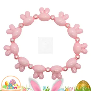 Osterarmband mit rosa Hasenperlen