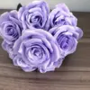 9-köpfiger Rosenstrauß, künstliche Blume, lila, dunkelviolette Rose, künstliche Rose, Wohnzimmerdekoration, Hochzeit 3