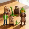 Hoppers Cartoon-Charakter Mystery Blind Box Schlüsselanhänger 8er-Set, Königsschlange Frosch Biber Bär PVC Schlüsselring Kinder Sammlerstück Geschenk 2