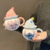 Disney Nette Stich Keramik Becher Mit Deckel Wärmedämmung Griff Hause Paar Wasser Tasse Exquisite Geschenk Box Verpackt Geburtstag Geschenk 1