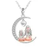 Halskette mit Anhänger für Mutter und Tochter, Mond, „Love You Forever“, Herz-Halsketten, Muttertag, Schmuck, Geschenke