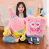 45cm Neues Niedliches Spongebob Schwammkopf Patrick Star Rosa Kawaii Cartoon Cosplay Plüschtier Geburtstagsgeschenk für Mädchen 3