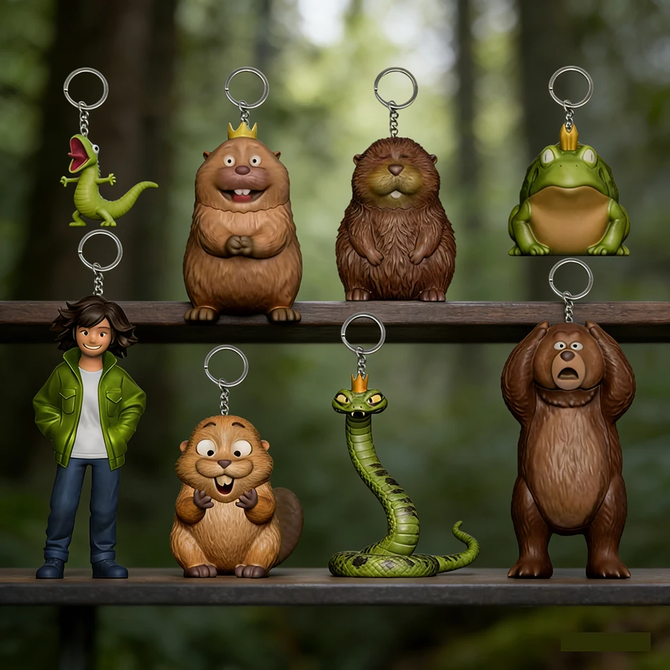 Pixar Hoppers Beaver Transformation Project Schlüsselanhänger Blind Box Charaktermodell-Spielzeug mit zufälliger Karte als Geschenk für Kinder 2