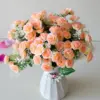 30 cm 15 Köpfe Künstliche Mini Rosen Blumenstrauß Hause Wohnzimmer Büro Desktop Ornament Gefälschte Blumen Hochzeit Party Decor 5