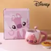 500ml Lilo&Stitch Keramikbecher Disney Cartoon-Charakterform Zubehör Kaffeetasse Kinder Kawaii Frühstücks-Milchbecher Geschenk 4