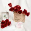 12/24 Stück Rote Glitzer-Rosen Bouquet DIY Geschenkset Dauerhafte Glänzende Künstliche Rosen für Valentinstag Jahrestag Verlobung Hochzeit 4