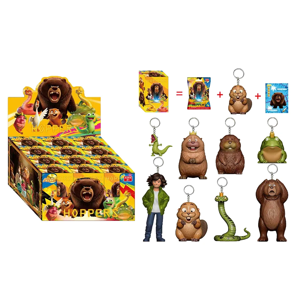 Pixar Hoppers Beaver Transformation Project Schlüsselanhänger Blind Box Charaktermodell-Spielzeug mit zufälliger Karte als Geschenk für Kinder 3