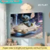 2D-Flachpuzzle mit Disney Stitch & Mickey Mouse, geeignet für Erwachsene – nostalgische Herausforderung, niedliche Wanddekoration oder Tischdekoration 2