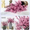 Neue Lange Künstliche Sakura-Blüten Seidenblütenblätter Frühling Winter Garten Topfpflanzen Hochzeitsdekoration DIY Heim-Bouquet Dekoration 6