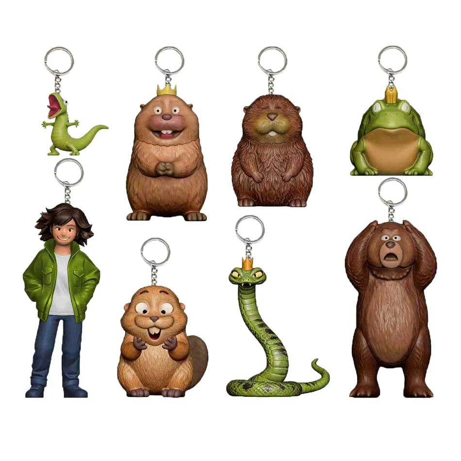 Pixar Hoppers Beaver Transformation Project Schlüsselanhänger Blind Box Charaktermodell-Spielzeug mit zufälliger Karte als Geschenk für Kinder