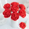 1/3 Stück Künstliche Blumen Handgefertigte Gehäkelte Rosen Fertigprodukt für Garten Hochzeit Brautsträuße Heim Bonsai Party DIY Geschenk 4