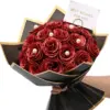 12/24 Stück Rote Glitzer-Rosen Bouquet DIY Geschenkset Dauerhafte Glänzende Künstliche Rosen für Valentinstag Jahrestag Verlobung Hochzeit