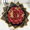 12/24 Stück Rote Glitzer-Rosen Bouquet DIY Geschenkset Dauerhafte Glänzende Künstliche Rosen für Valentinstag Jahrestag Verlobung Hochzeit 2