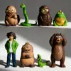 Hoppers Cartoon-Charakter Mystery Blind Box Schlüsselanhänger 8er-Set, Königsschlange Frosch Biber Bär PVC Schlüsselring Kinder Sammlerstück Geschenk 3