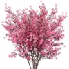 Neue Lange Künstliche Sakura-Blüten Seidenblütenblätter Frühling Winter Garten Topfpflanzen Hochzeitsdekoration DIY Heim-Bouquet Dekoration 2