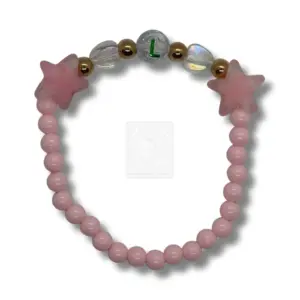 Personalisiertes Stern Armband Rosa mit Buchstabe L