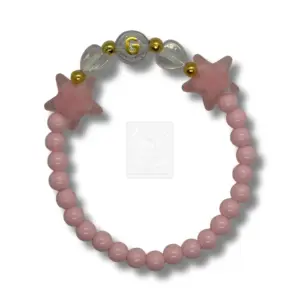 Personalisiertes Stern Armband Rosa mit Buchstabe G