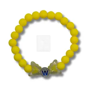Personalisiertes Schmetterling Armband Gelb mit Buchstabe W