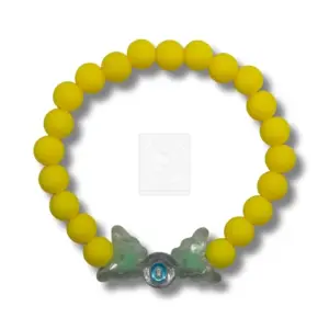 Personalisiertes Schmetterling Armband Gelb mit Buchstabe O