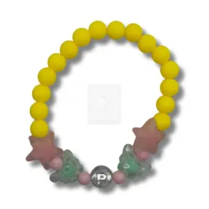 Personalisiertes Stern Schmetterling Armband Gelb mit Buchstabe P