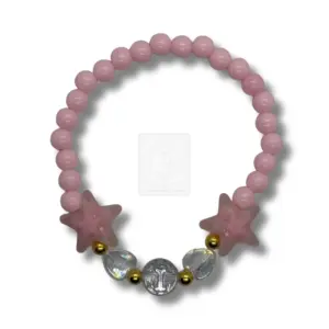 Personalisiertes Stern Armband Rosa mit Buchstabe I