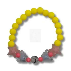 Personalisiertes Stern Schmetterling Armband Gelb mit Buchstabe J