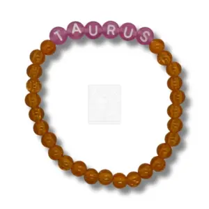 Sternzeichen Armband TAURUS Orange Pink