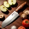 WXCOO Santoku-Messer Japanisches Küchenmesser Fleischbeil Handgefertigtes Schneidemesser für Metzger Fleisch Gemüse Fisch Kochutensilien 6
