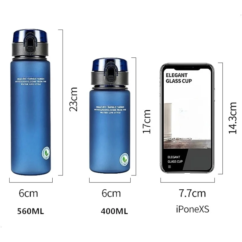 Marke BPA-freie, auslaufsichere Sportwasserflasche, hochwertige Tour, Wandern, tragbar, meine Lieblingsgetränkflaschen, 400 ml, 560 ml 3