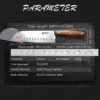 WXCOO Santoku-Messer Japanisches Küchenmesser Fleischbeil Handgefertigtes Schneidemesser für Metzger Fleisch Gemüse Fisch Kochutensilien 5