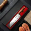 WXCOO Santoku-Messer Japanisches Küchenmesser Fleischbeil Handgefertigtes Schneidemesser für Metzger Fleisch Gemüse Fisch Kochutensilien 2